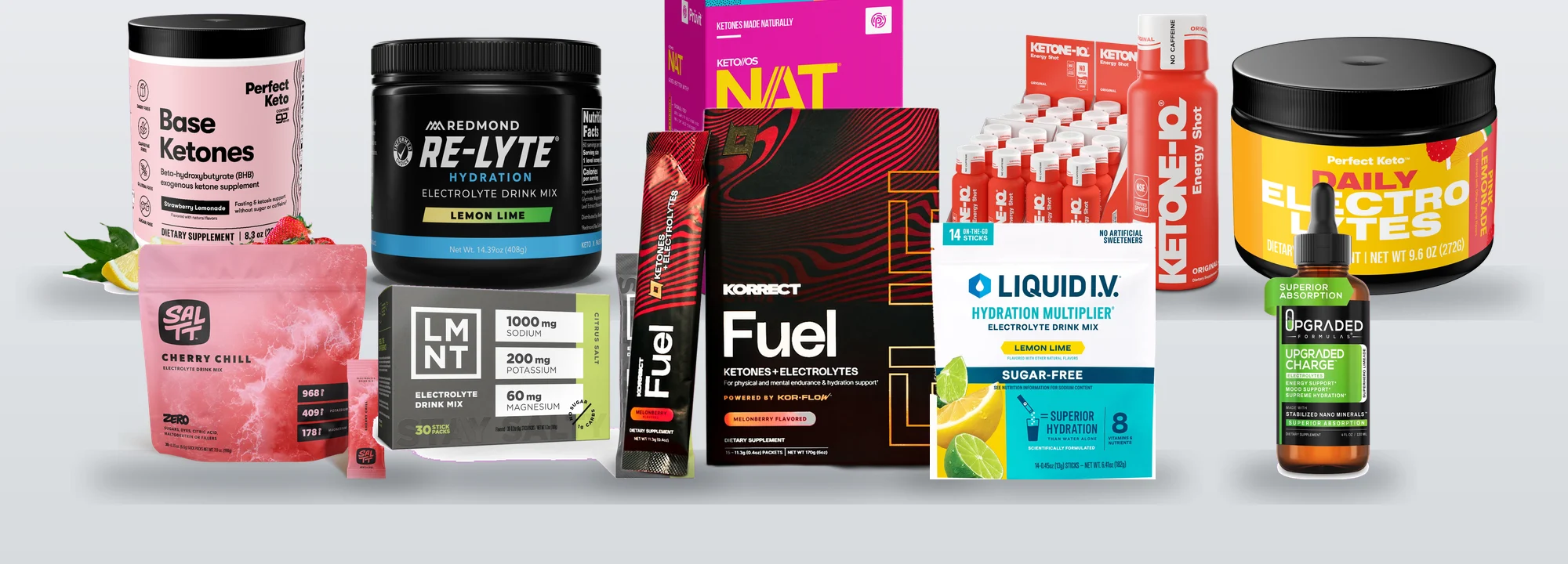 The ten keto supplements in this guide, side by side